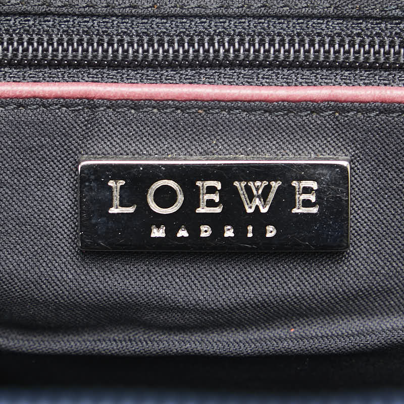 ロエベ ハンドバッグ グリーン パープル レザー レディース LOEWE 【中古】