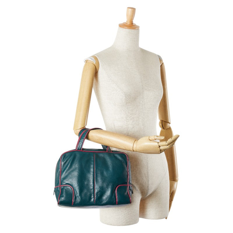 ロエベ ハンドバッグ グリーン パープル レザー レディース LOEWE 【中古】