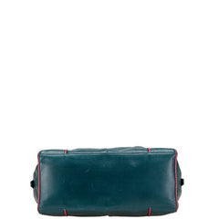 ロエベ ハンドバッグ グリーン パープル レザー レディース LOEWE 【中古】