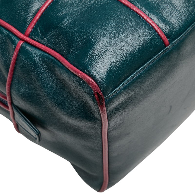 ロエベ ハンドバッグ グリーン パープル レザー レディース LOEWE 【中古】