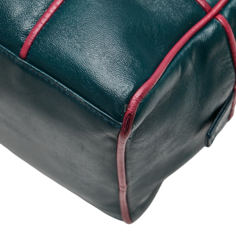 ロエベ ハンドバッグ グリーン パープル レザー レディース LOEWE 【中古】