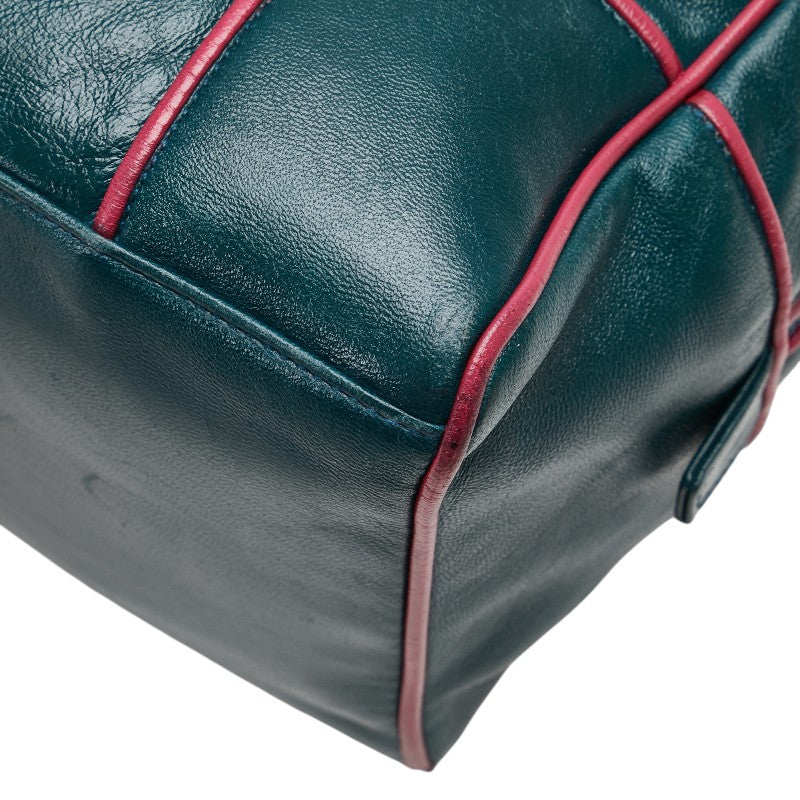ロエベ ハンドバッグ グリーン パープル レザー レディース LOEWE 【中古】