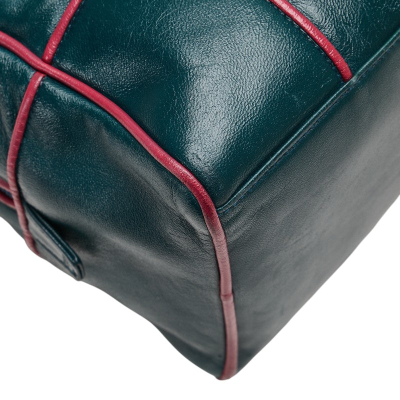 ロエベ ハンドバッグ グリーン パープル レザー レディース LOEWE 【中古】