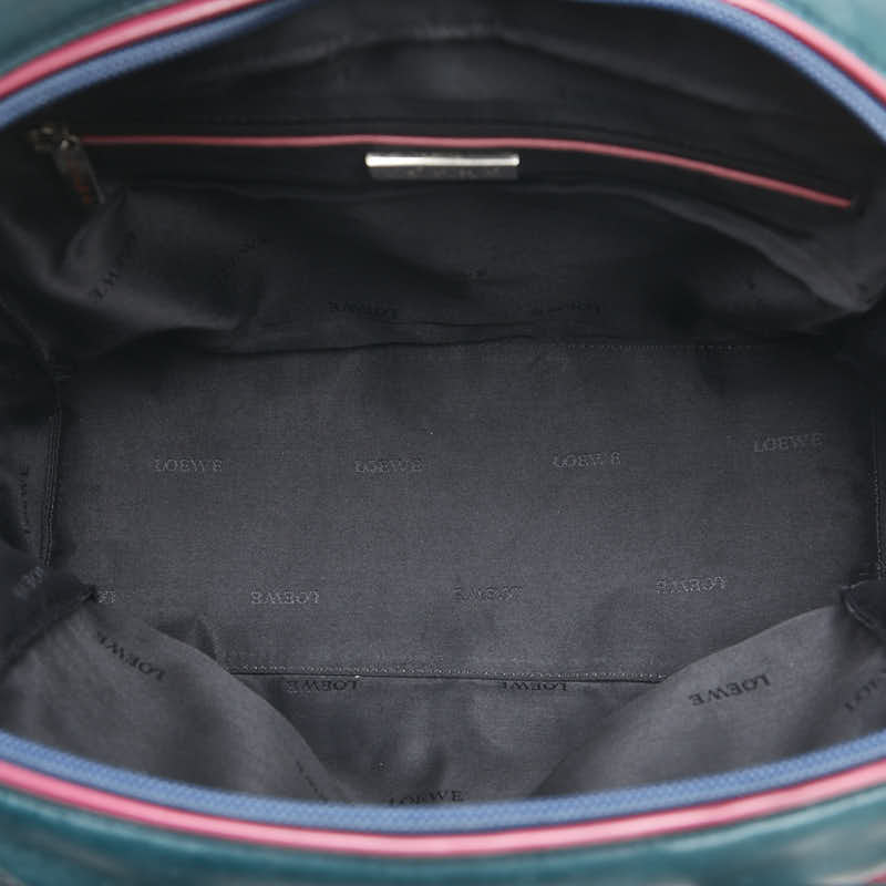 ロエベ ハンドバッグ グリーン パープル レザー レディース LOEWE 【中古】