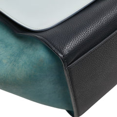 セリーヌ トラペーズ スモール ハンドバッグ ショルダーバッグ 2WAY ブラック ブルー レザー スウェード レディース CELINE 【中古】