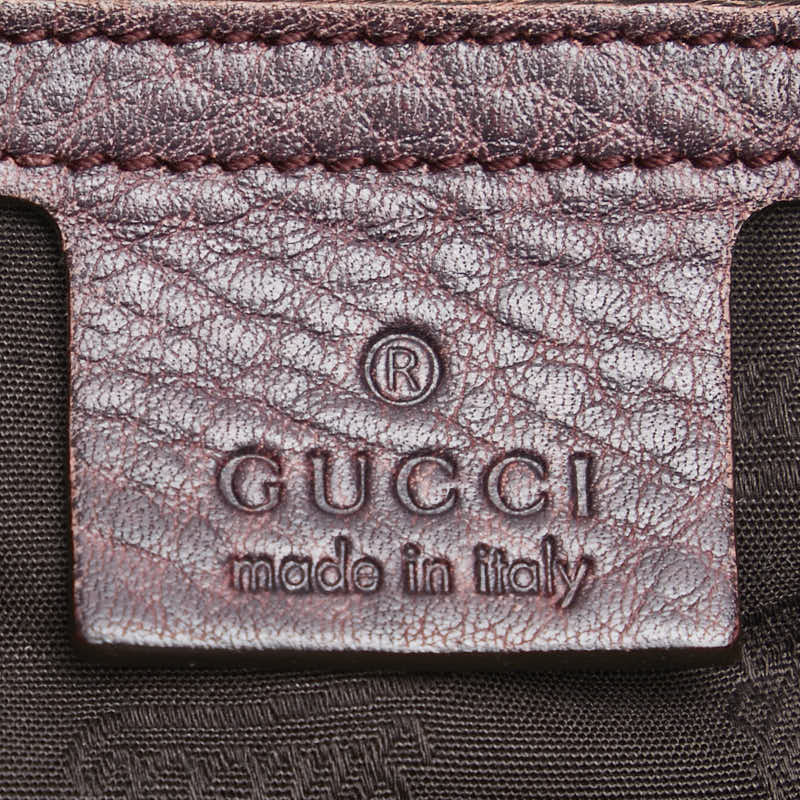 グッチ グッチシマ バンブー トートバッグ ショルダーバッグ 232946 ブラウン レザー キャンバス レディース GUCCI 【中古】
