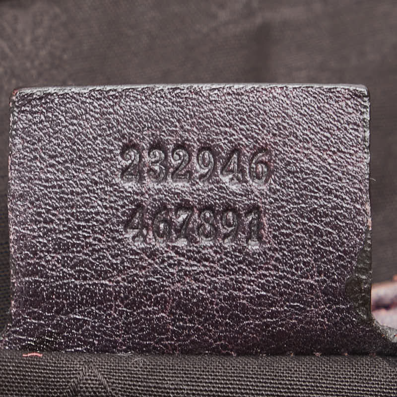 グッチ グッチシマ バンブー トートバッグ ショルダーバッグ 232946 ブラウン レザー キャンバス レディース GUCCI 【中古】