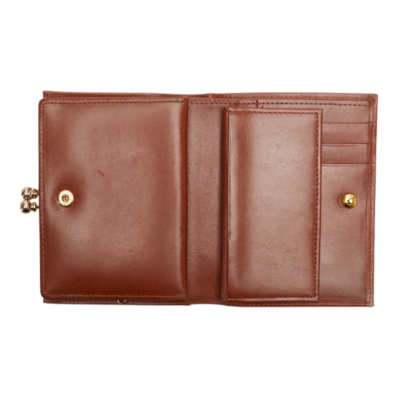 バーバリー ノバチェック 二つ折り財布 ブラウン キャンバス レザー レディース BURBERRY 【中古】