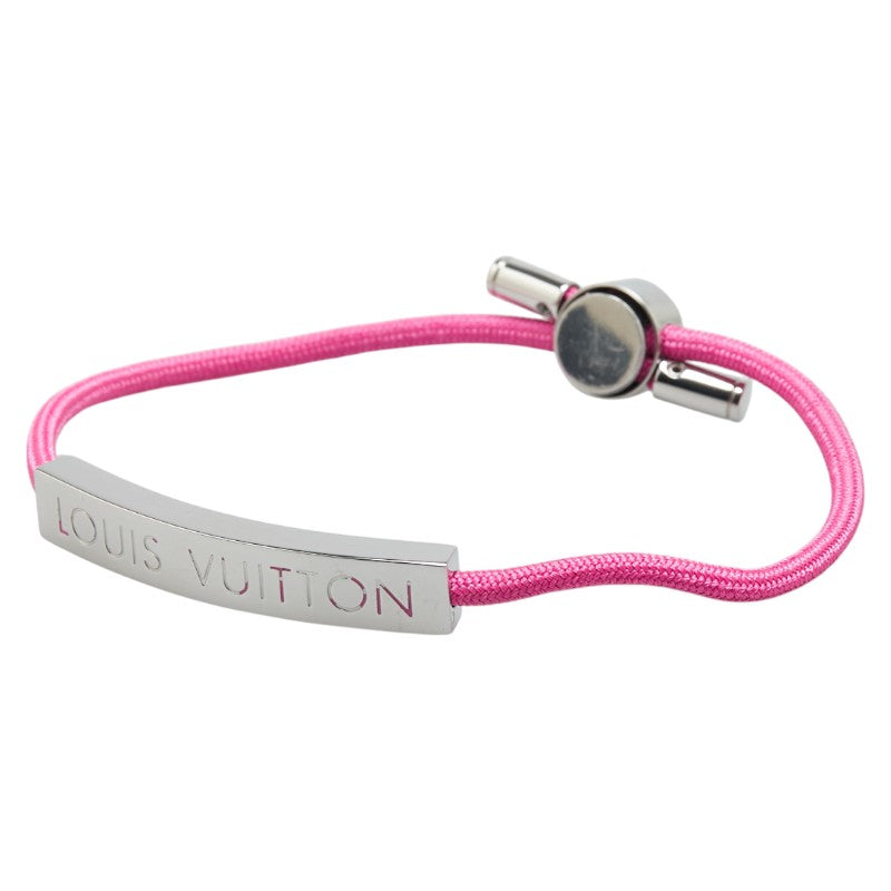 ルイ ヴィトン ブラスレ LVスペース ブレスレット M00282 シルバー ピンク メタル キャンバス レディース LOUIS VUITTON 【中古】