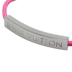 ルイ ヴィトン ブラスレ LVスペース ブレスレット M00282 シルバー ピンク メタル キャンバス レディース LOUIS VUITTON 【中古】
