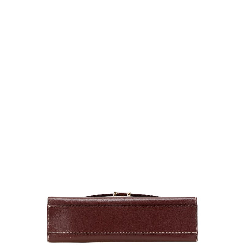カルティエ マストライン ハンドバッグ ワインレッド ボルドー レザー レディース CARTIER 【中古】