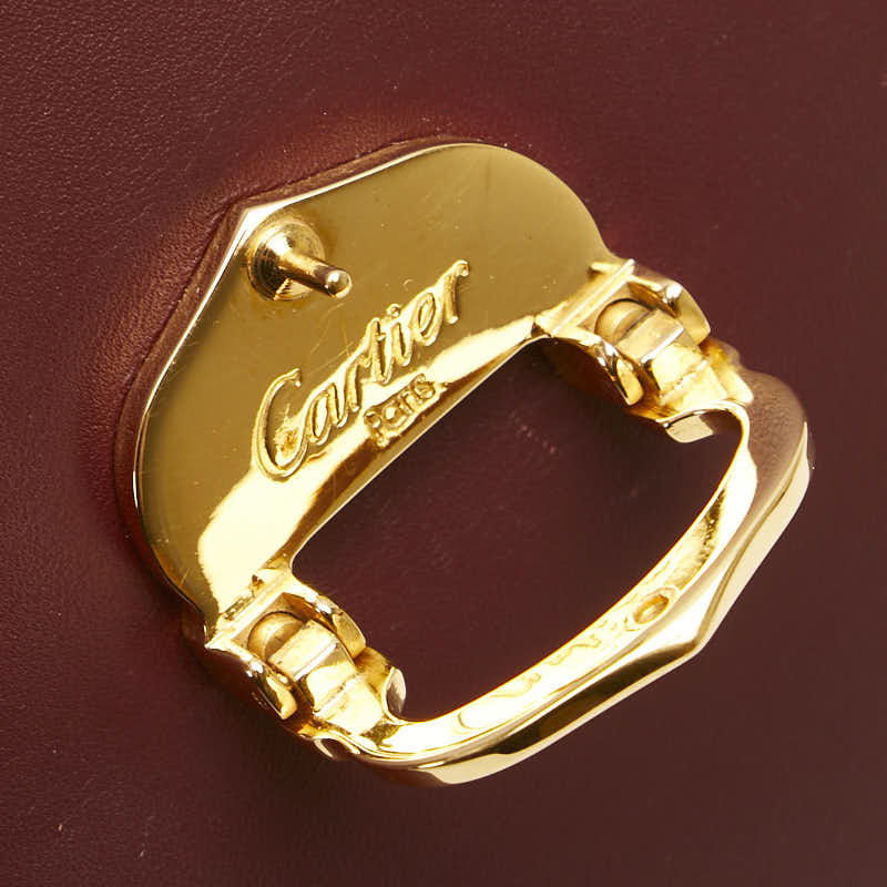 カルティエ マストライン ショルダーバッグ ワインレッド レザー レディース CARTIER 【中古】