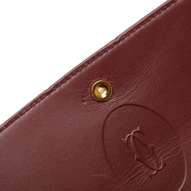 カルティエ マストライン ショルダーバッグ ワインレッド レザー レディース CARTIER 【中古】
