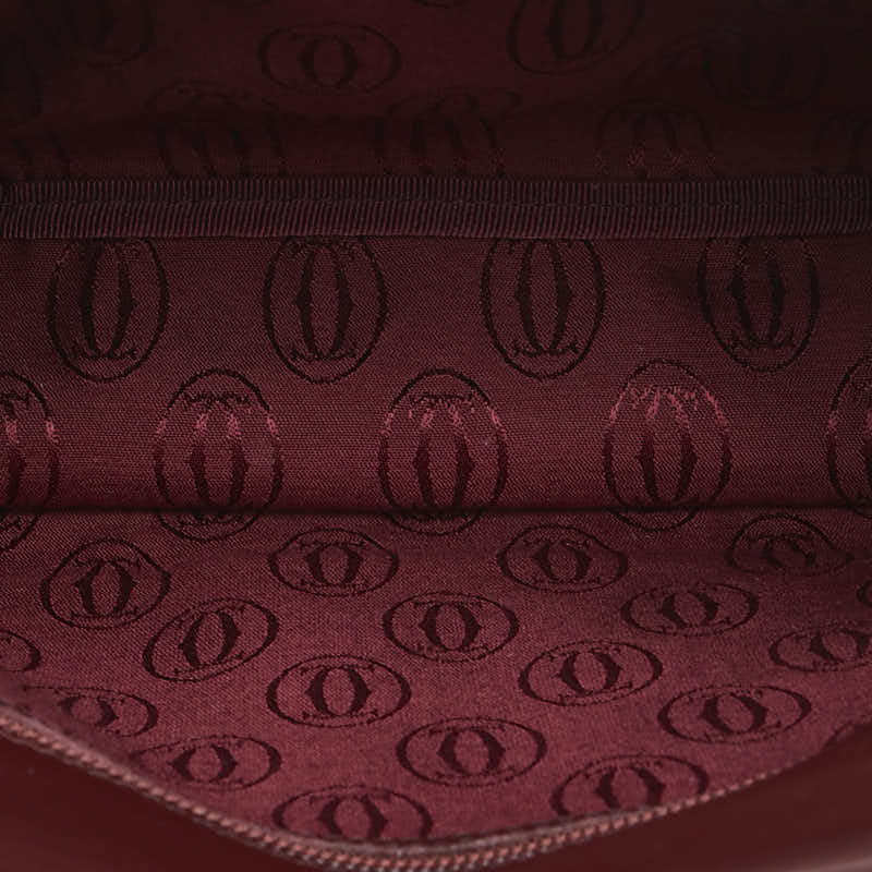 カルティエ マストライン ショルダーバッグ ワインレッド レザー レディース CARTIER 【中古】
