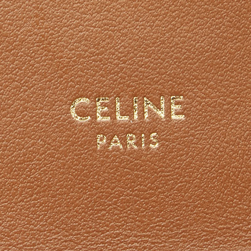 セリーヌ マカダム 三つ折り財布 ブラック ブラウン PVC レザー レディース CELINE 【中古】