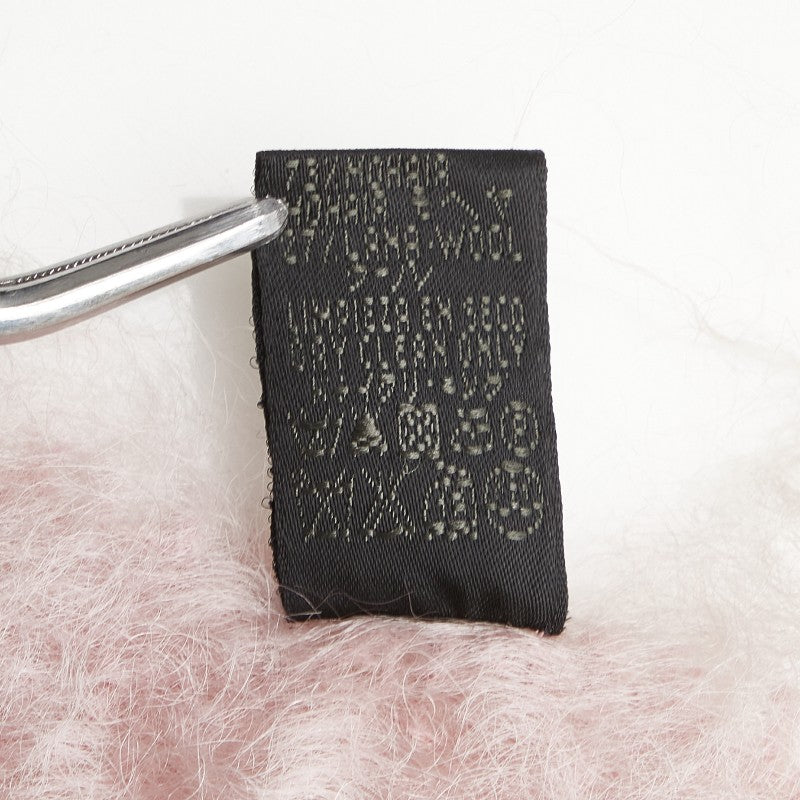 ロエベ マフラー ピンク ブラック ウール レザー モヘヤ レディース LOEWE 【中古】
