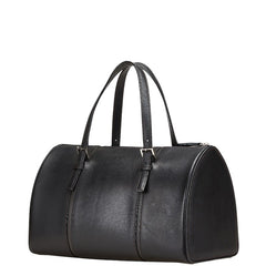 バーバリー ノバチェック ミニボストンバッグ ブラック レザー レディース BURBERRY 【中古】