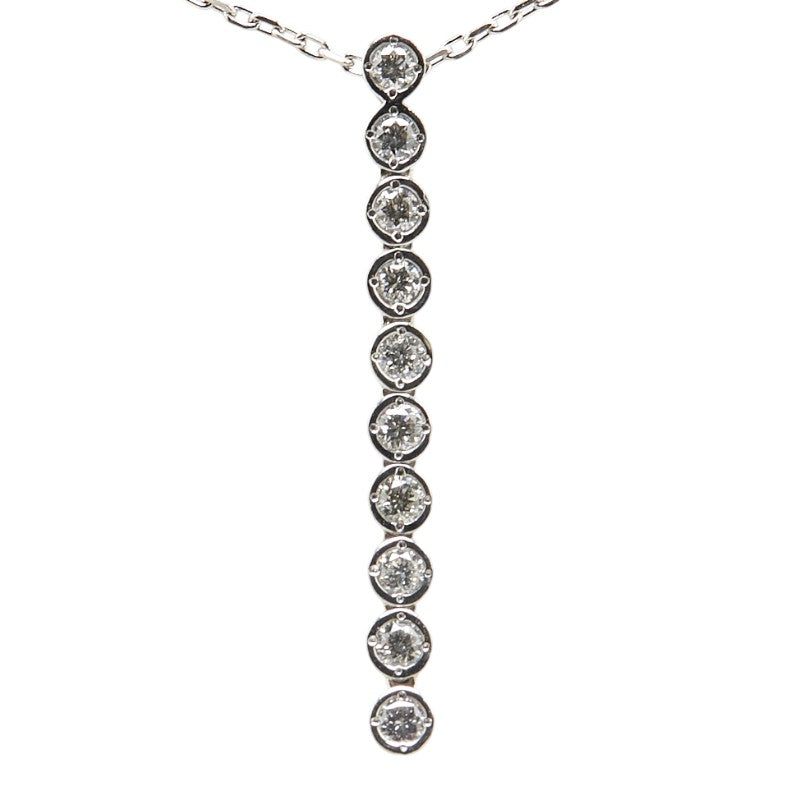 K18WG ホワイトゴールド ダイヤ0.20ct LA SOMA ラ ソマ ネックレス レディース 【中古】