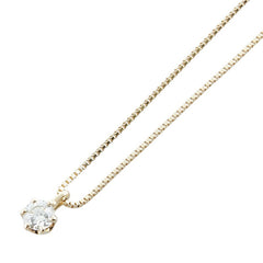 ゴールド K18YG イエローゴールド ダイヤ0.07ct ベネチアンチェーン ネックレス レディース 【中古】