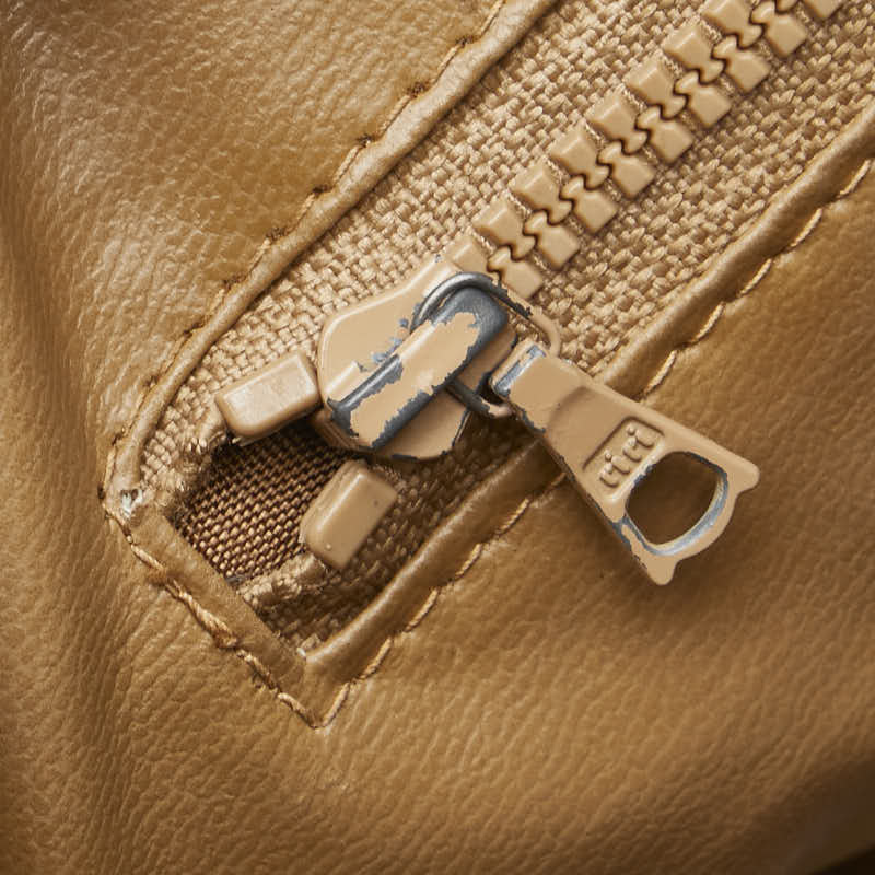 セリーヌ マカダム ボストンバッグ ハンドバッグ ブラウン PVC レザー レディース CELINE 【中古】