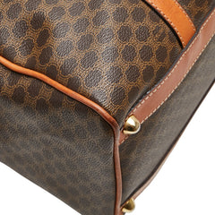 セリーヌ マカダム ボストンバッグ ハンドバッグ ブラウン PVC レザー レディース CELINE 【中古】