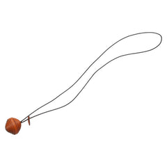 エルメス JOJOBA ホホバ ネックレス オレンジ ブラック レザー レディース HERMES 【中古】