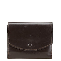 エルメス 二つ折り財布 コンパクト財布 ブラウン ボックスカーフ メンズ HERMES 【中古】