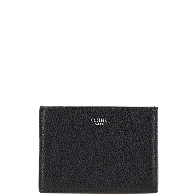 セリーヌ ロゴ カードケース ブラック レザー レディース CELINE 【中古】