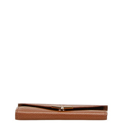 サンローラン ロゴ キーケース 5連 ブラウン レザー レディース SAINT LAURENT 【中古】