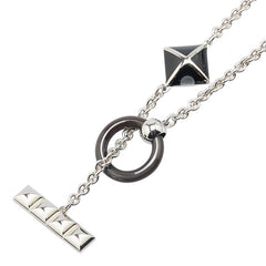 エルメス メドールXO コリエドシアン ネックレス シルバー ブラック メタル バッファローホーン レディース HERMES 【中古】