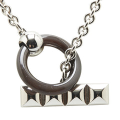 エルメス メドールXO コリエドシアン ネックレス シルバー ブラック メタル バッファローホーン レディース HERMES 【中古】