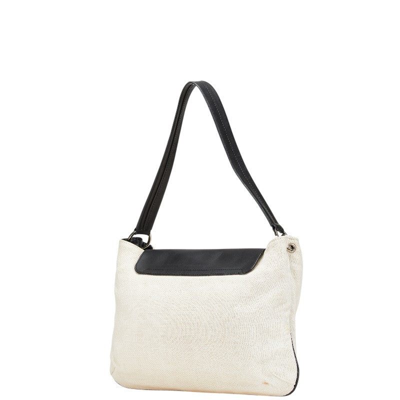 グッチ ワンショルダーバッグ ハンドバッグ 001 4035 001553 アイボリー ブラック キャンバス レザー レディース GUCCI 【中古】