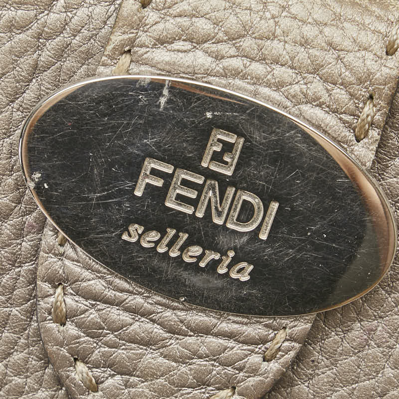 フェンディ セレリア 二つ折り財布 8M0206 シャンパンゴールド レザー レディース FENDI 【中古】