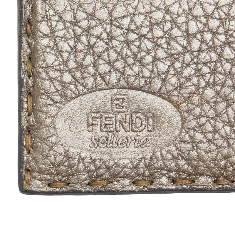 フェンディ セレリア 二つ折り財布 8M0206 シャンパンゴールド レザー レディース FENDI 【中古】