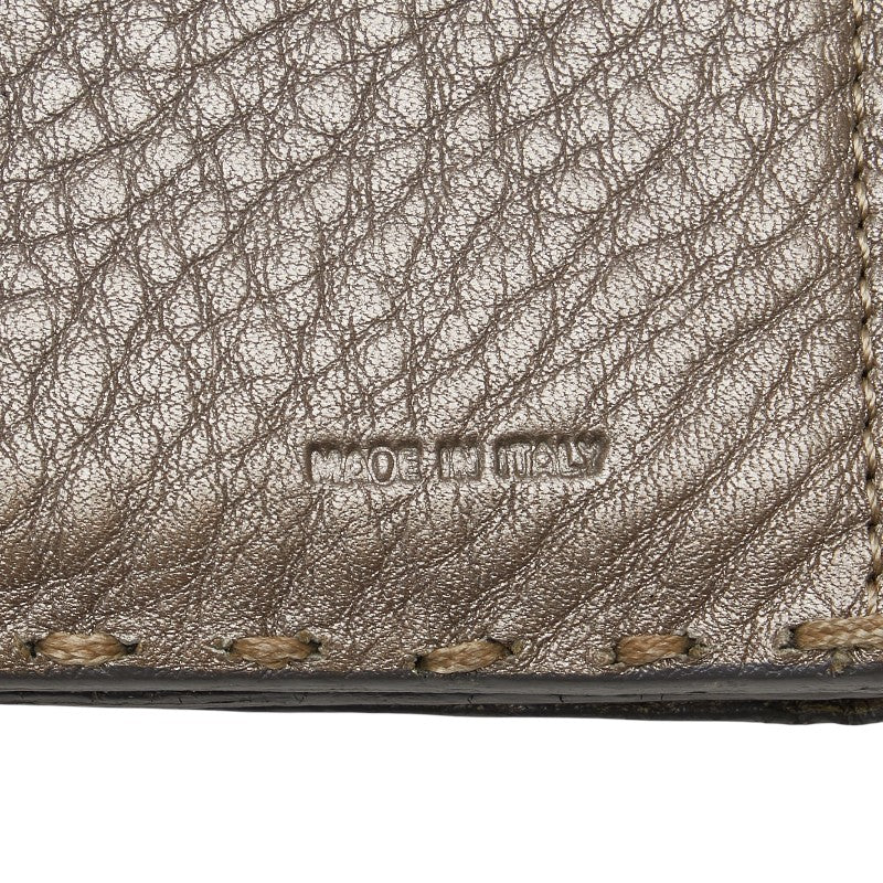 フェンディ セレリア 二つ折り財布 8M0206 シャンパンゴールド レザー レディース FENDI 【中古】