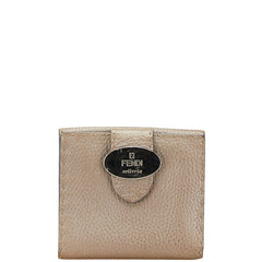 フェンディ セレリア 二つ折り財布 8M0206 シャンパンゴールド レザー レディース FENDI 【中古】