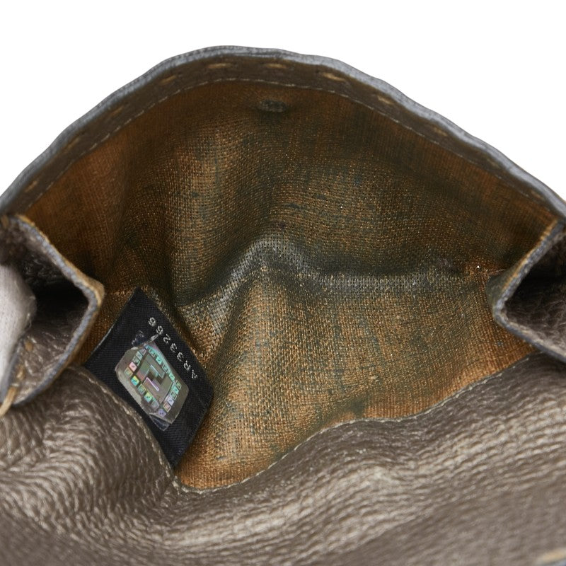 フェンディ セレリア 二つ折り財布 8M0206 シャンパンゴールド レザー レディース FENDI 【中古】