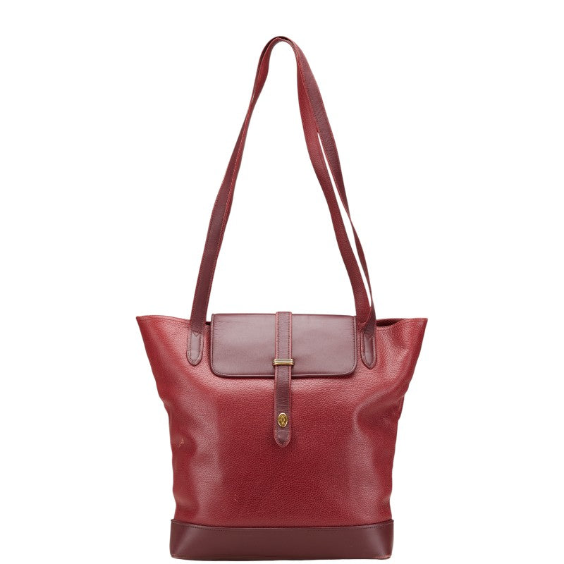 カルティエ トートバッグ ショルダーバッグ ワインレッド ボルドー レザー レディース CARTIER 【中古】