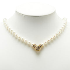 ディオール パール ラインストーン ネックレス ゴールド メッキ レディース Dior 【中古】