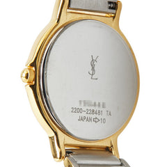 サンローラン 腕時計 228481 クオーツ ゴールド文字盤 ステンレススチール メッキ レディース SAINT LAURENT 【中古】