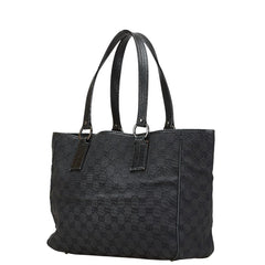 グッチ GGキャンバス トートバッグ 113017 ブラック キャンバス レザー レディース GUCCI 【中古】
