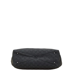 グッチ GGキャンバス トートバッグ 113017 ブラック キャンバス レザー レディース GUCCI 【中古】