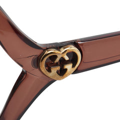 グッチ ラブリー ハート インターロッキングG サングラス GG3525/K/S ブラウン プラスチック レディース GUCCI 【中古】