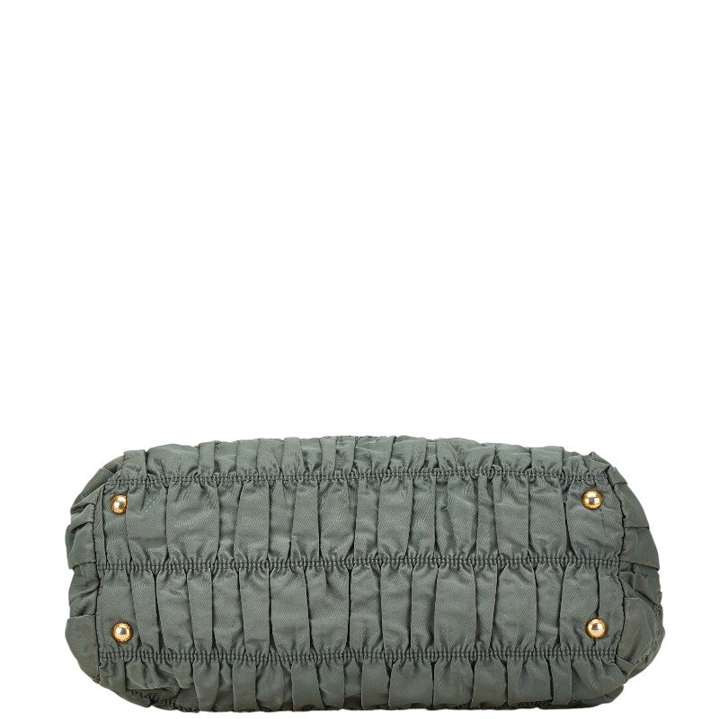 プラダ ハンドバッグ ショルダーバッグ 2WAY カーキ グレー ナイロン レザー レディース PRADA 【中古】