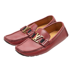 ルイ ヴィトン ドライビングシューズ LVロゴ ローファー サイズ:7 レッド レザー メンズ LOUIS VUITTON 【中古】