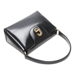 グッチ オールドグッチ ハンドバッグ 406 000 1081 ブラック ゴールド レザー レディース GUCCI 【中古】