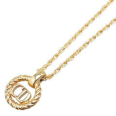 ディオール CDロゴ ラウンド サークル ネックレス ゴールド メッキ レディース Dior 【中古】