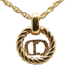 ディオール CDロゴ ラウンド サークル ネックレス ゴールド メッキ レディース Dior 【中古】