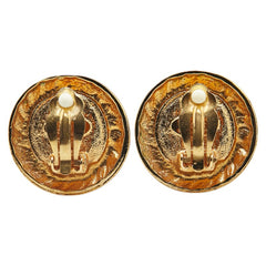 シャネル ラウンド イヤリング ゴールド メッキ フェイクパール レディース CHANEL 【中古】