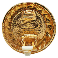 シャネル ラウンド イヤリング ゴールド メッキ フェイクパール レディース CHANEL 【中古】